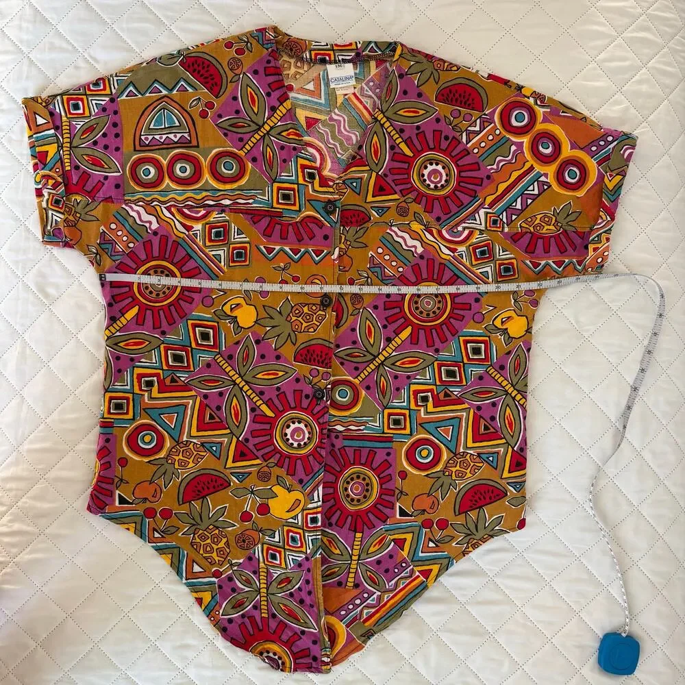 Vintage Catalina 2 Piece Set Made USA Tropical Geometric Resort Palm Springs M